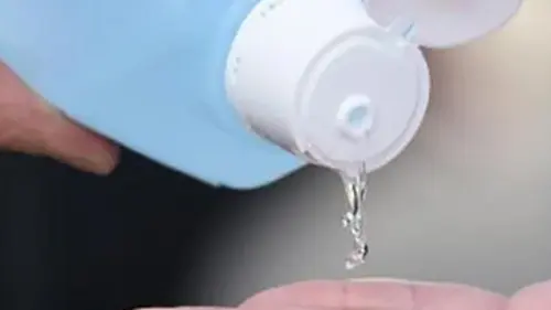 Marking disinfectants with isopropanol-resistant ink